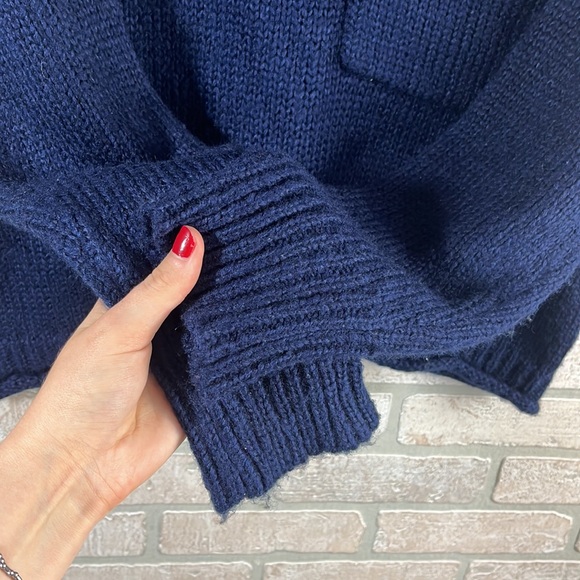 Anthropologie Lili Sidonio Navy Knit Sweater- Size S/M - Picture 3 of 6